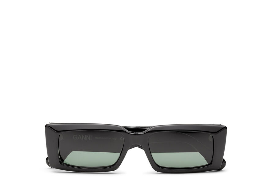 Ganni Black Rectangular Sunglasses