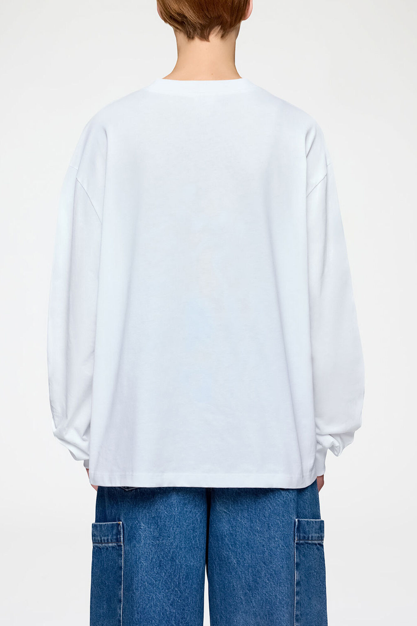 Long-sleeve T-shirt with Raspberries, Organic Cotton, in colour Bright White - 3 - GANNI