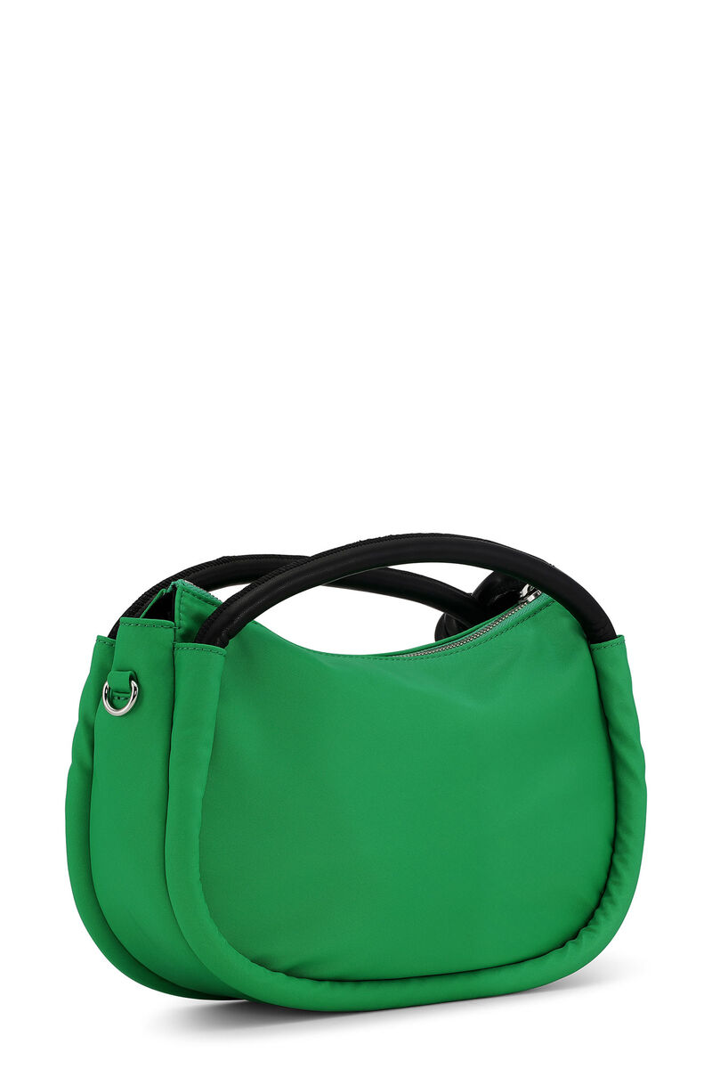 Knot Mini Bag, Nylon, in colour Kelly Green - 2 - GANNI