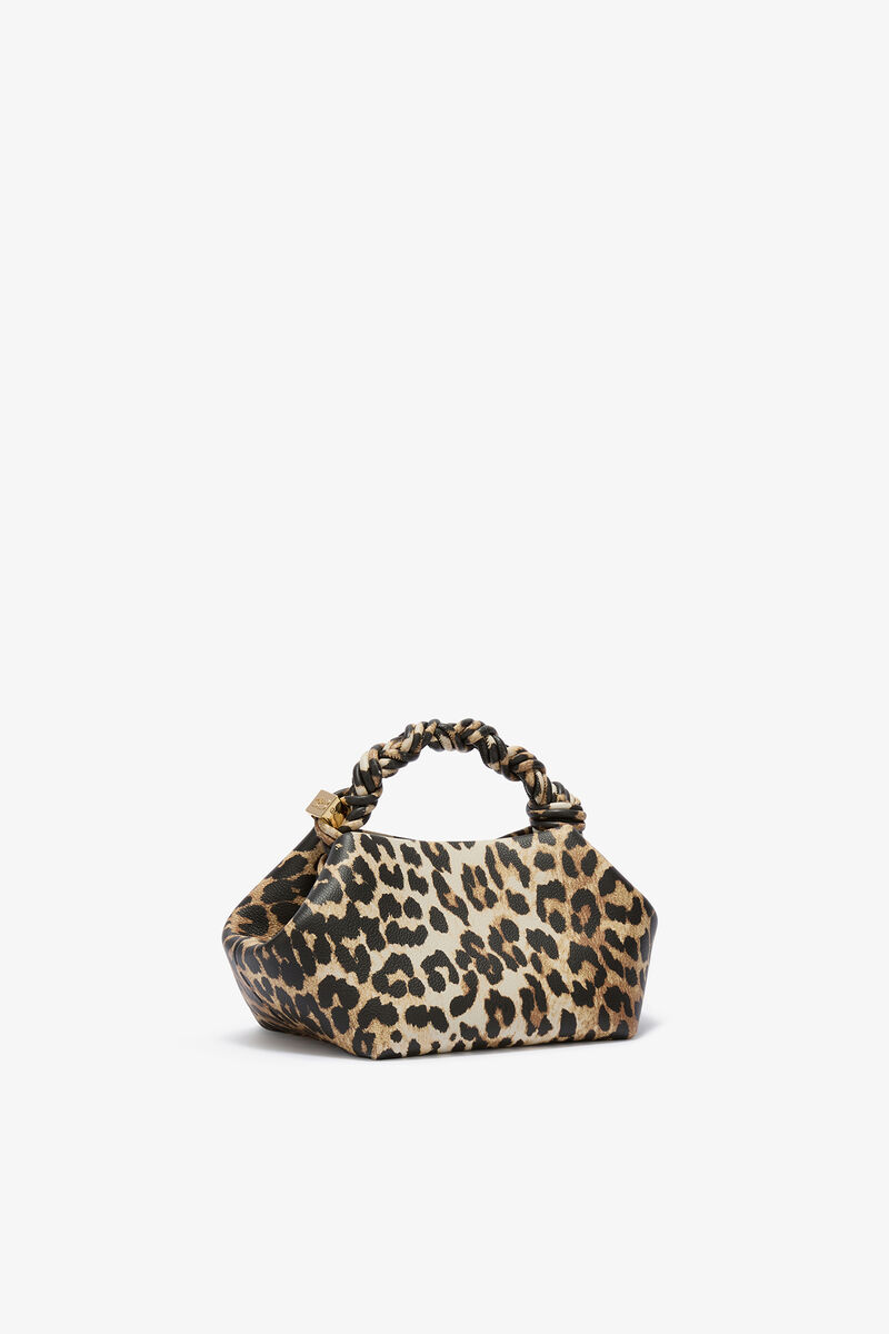 Petit sac Bou Bag Small imprim&eacute; l&eacute;opard, Recycled Polyester, in colour Almond Milk - 2 - GANNI