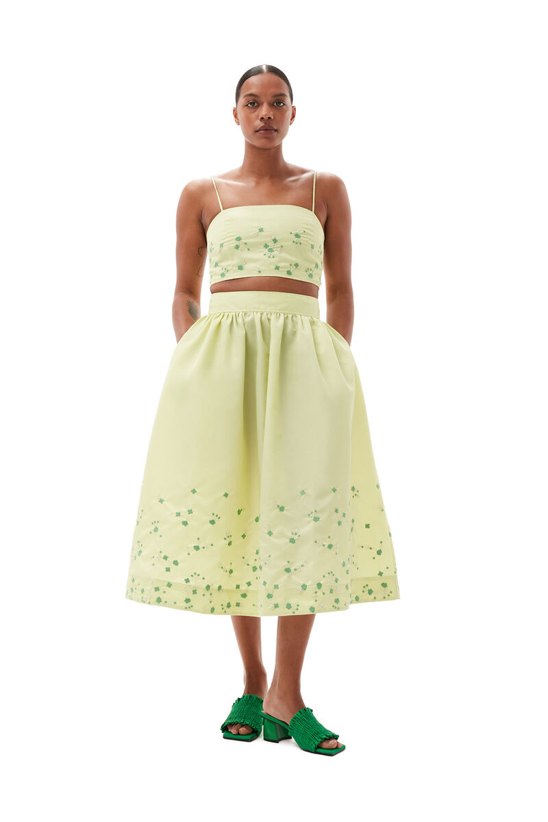 Outerwear Nylon Skirt, Nylon, in colour Lily Green - 2 - GANNI