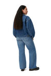 Baggy Bootcut Jeans, in colour Light Indigo - 6 - GANNI