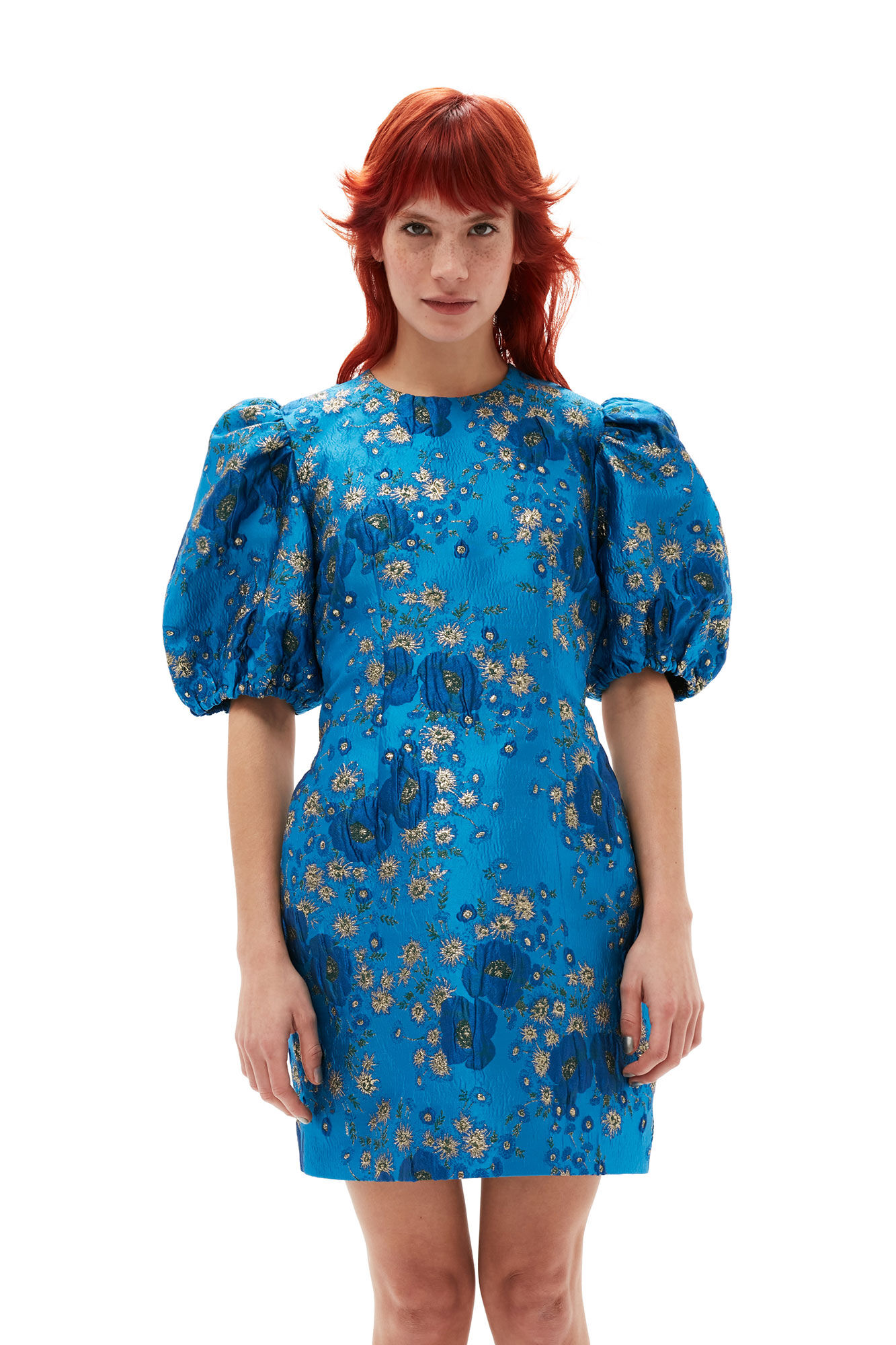 3D Jacquard Open Back Mini Dress