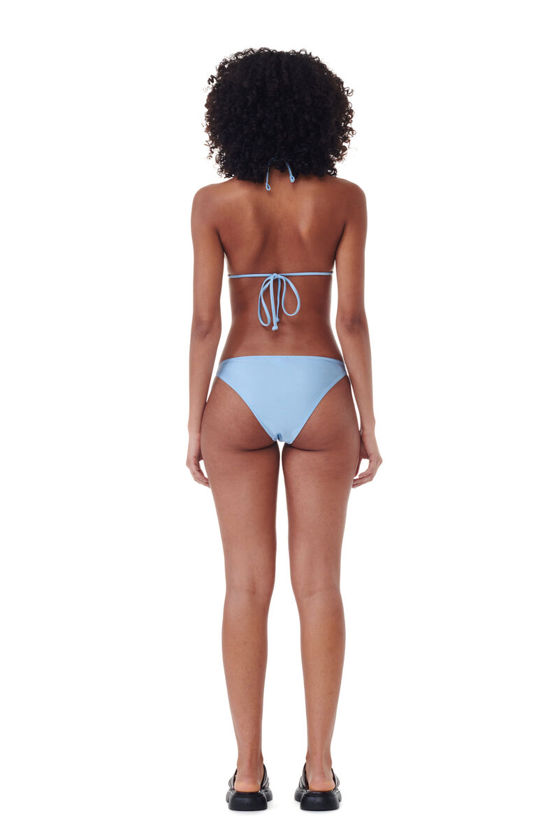 Blue String Bikini Top, Nylon, in colour Glacier Lake - 5 - GANNI