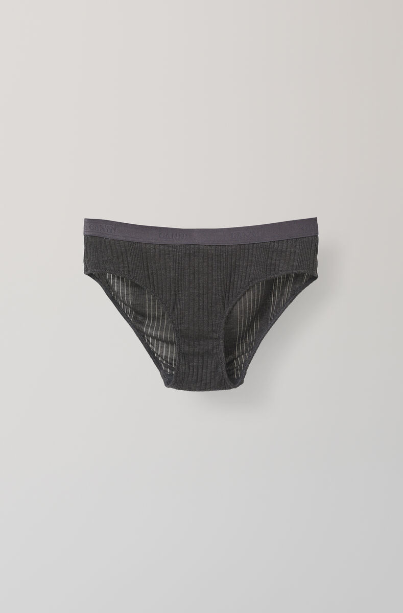 Kershaw Panties, Cotton, in colour Smoked Pearl Melange - 1 - GANNI