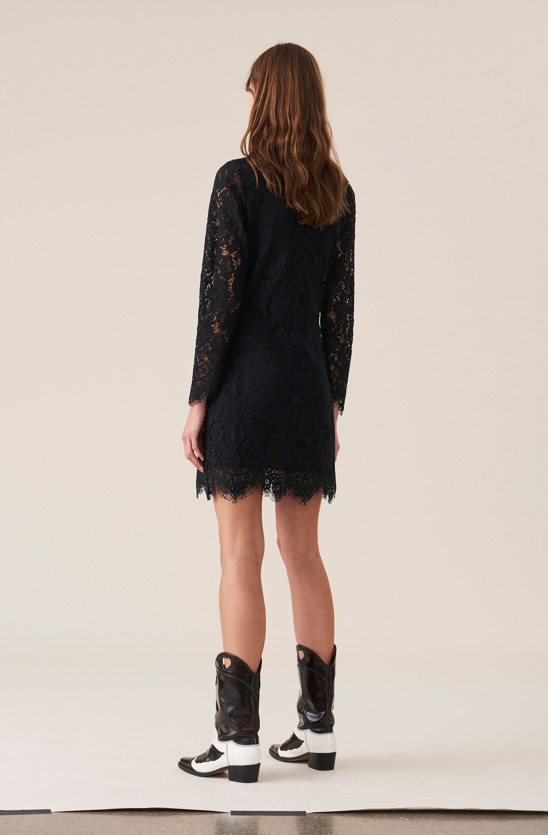 Black cotton lace dress Clearance