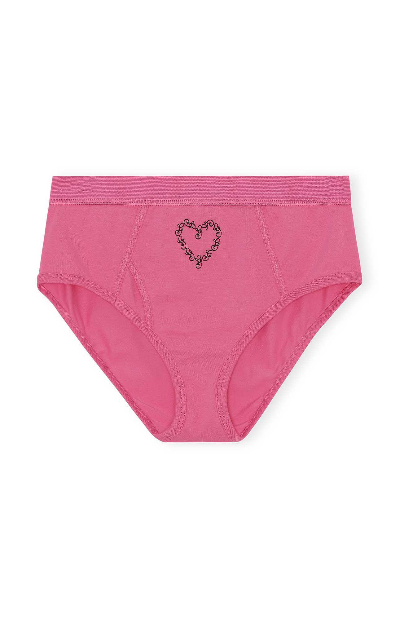 Cotton Underwear Briefs, in colour Carmine Rose - 1 - GANNI