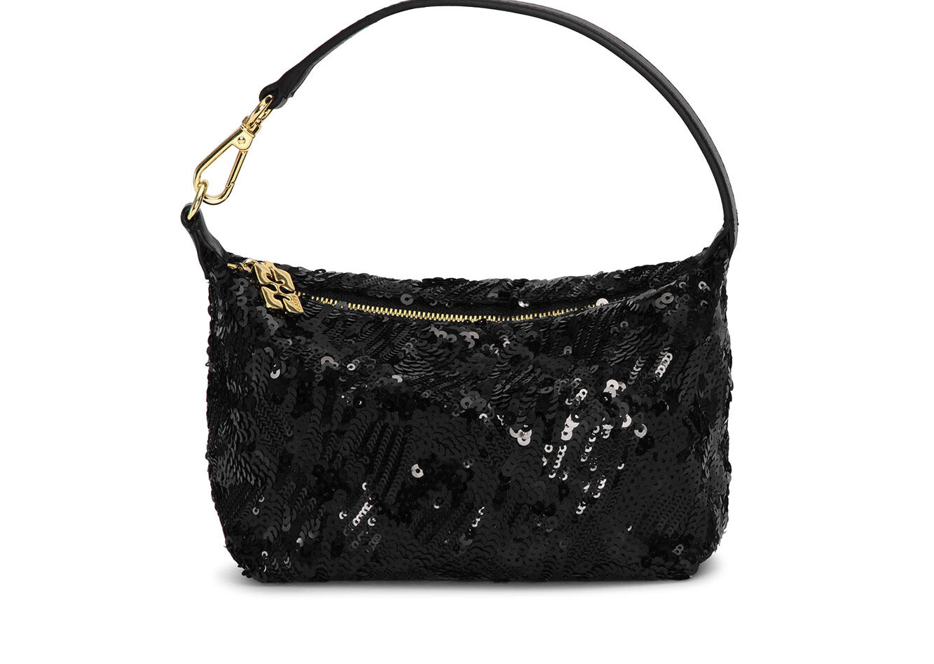 Sac Black Small Butterfly Small Pouch Sequin, in colour Black - 1 - GANNI