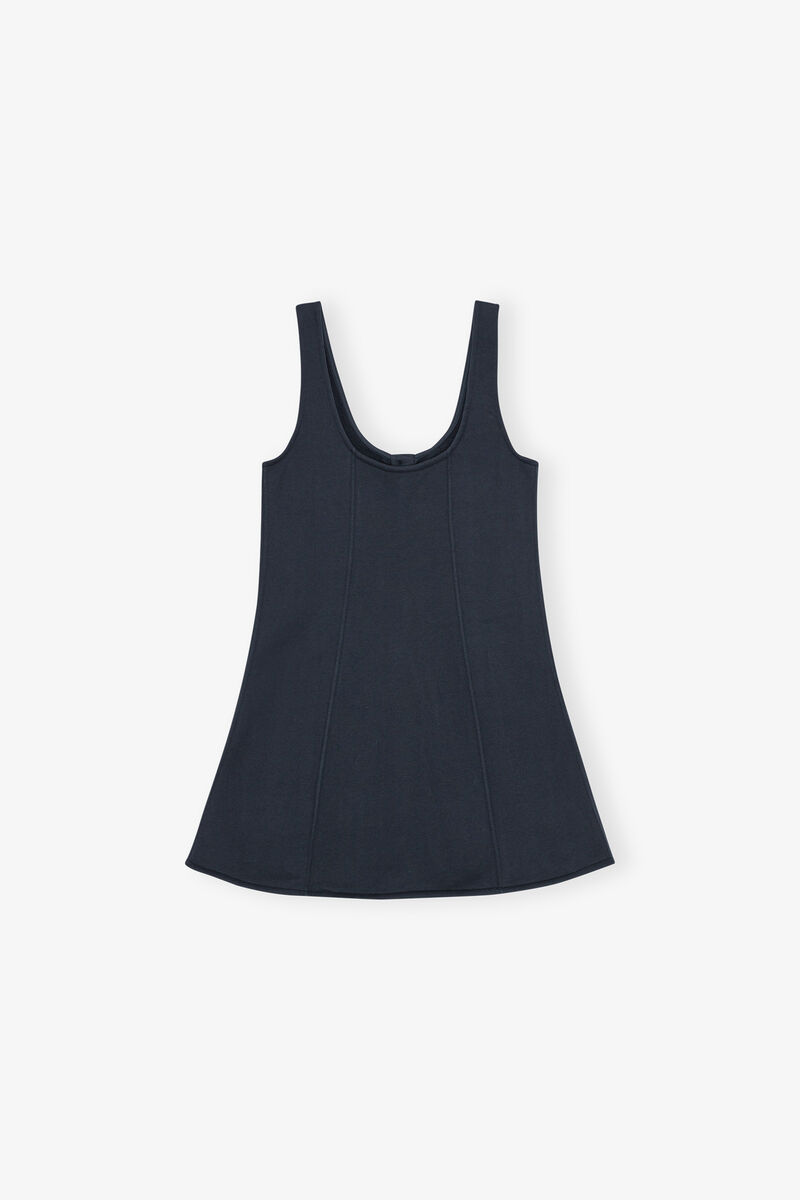 Dark Blue Mini Dress, Cotton, in colour Sky Captain - 2 - GANNI