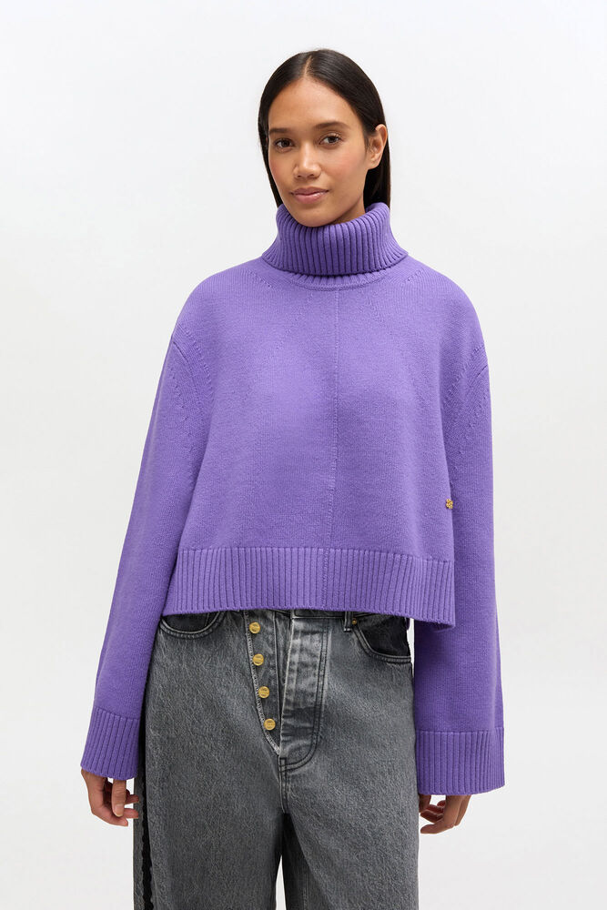 Pull en laine à col roulé, Passion Flower