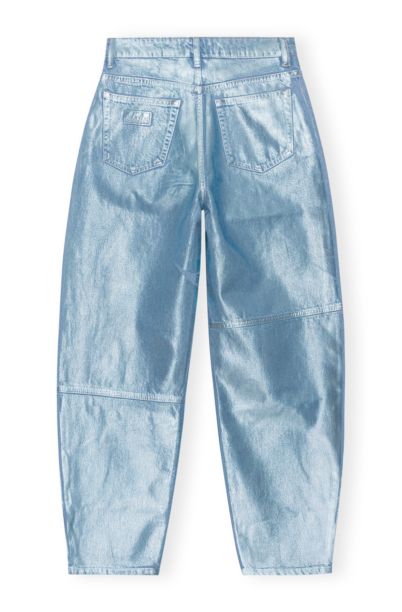Blue Foil Stary Jeans, Cotton, in colour Heather - 2 - GANNI