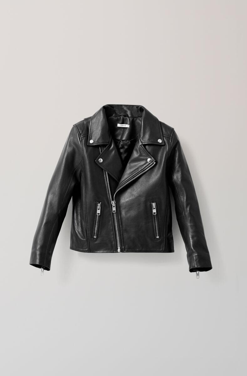 Passion Biker Jacket, in colour Black - 1 - GANNI