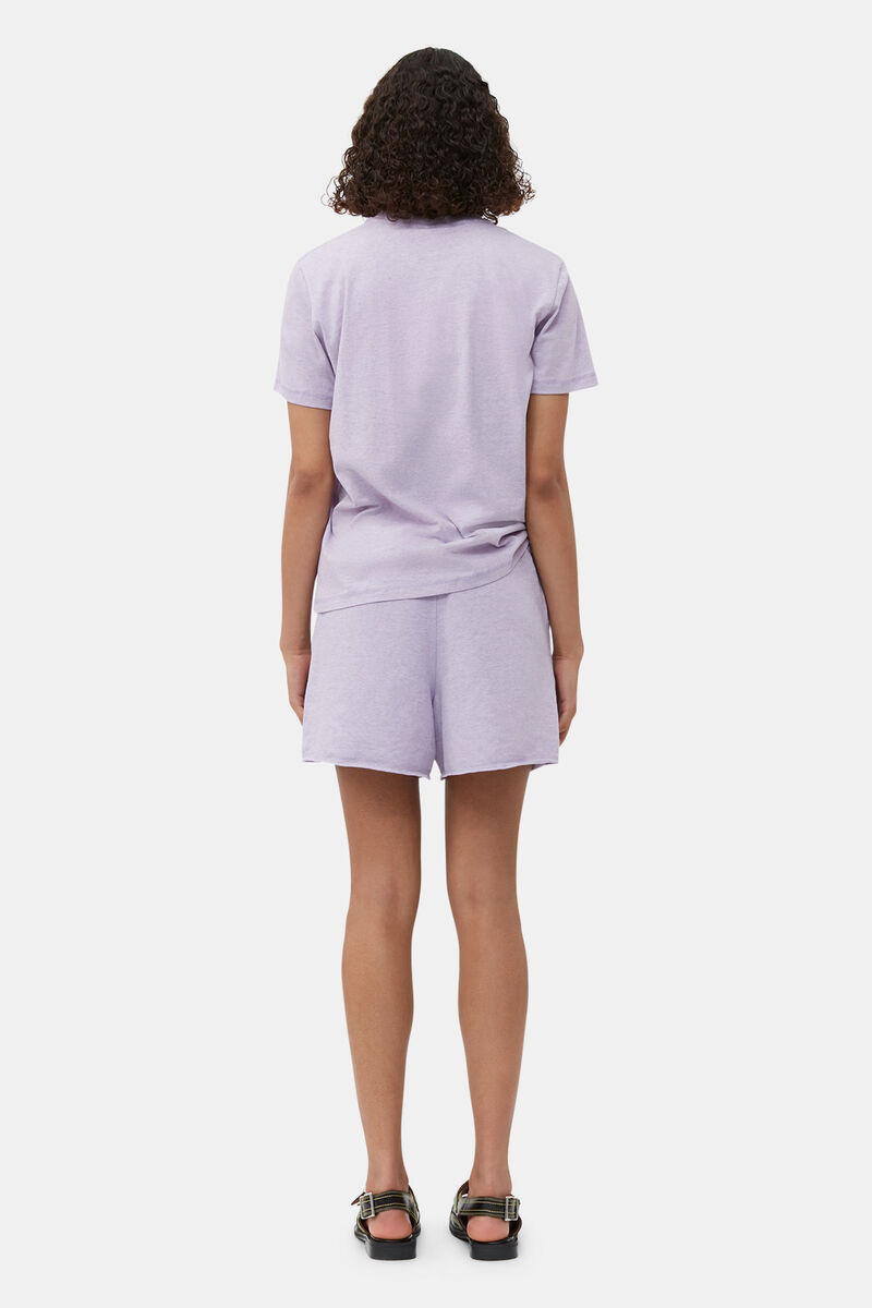 Lilac Isoli shorts med dragsko, Cotton, in colour Misty Lilac - 2 - GANNI