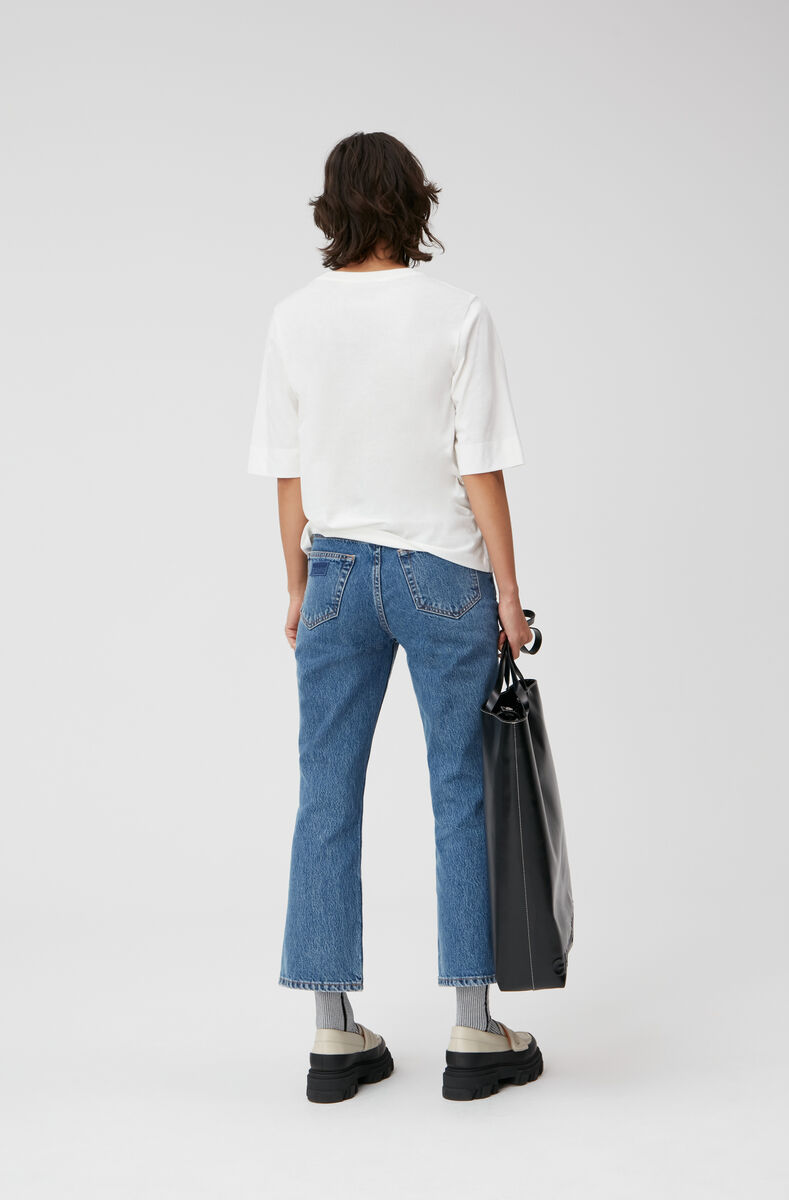 Smiley T-shirt, Cotton, in colour Egret - 3 - GANNI