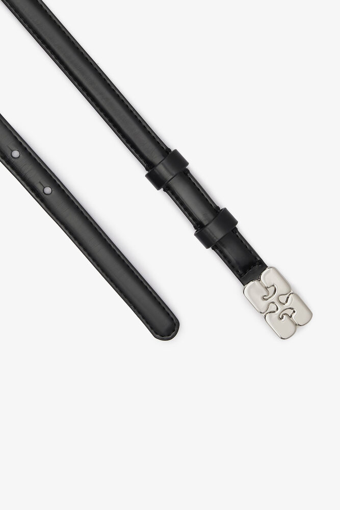 Kat Belt Small in Black Patent, Black