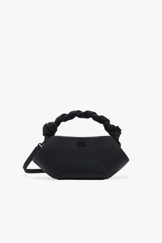 Black Grained Mini GANNI Bou Bag, Black