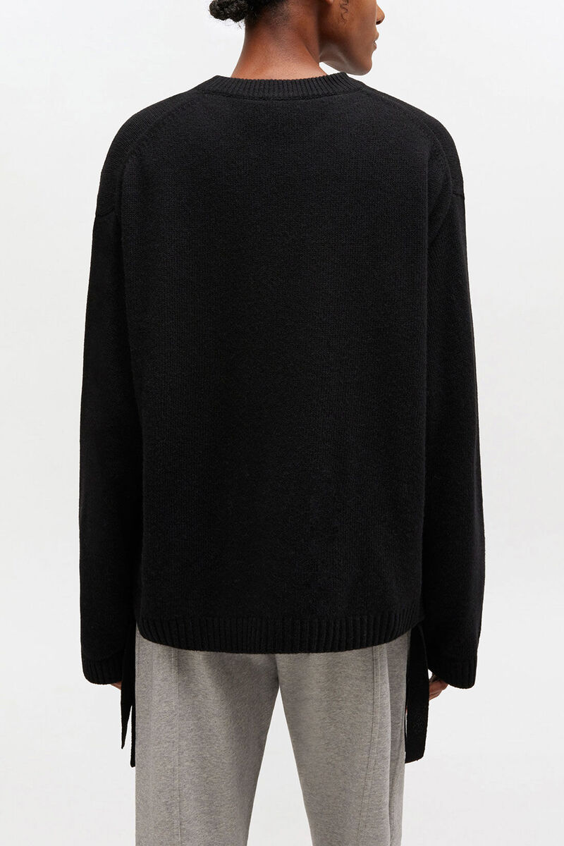 Wool Mix Jumper, Wool, in colour Black - 3 - GANNI