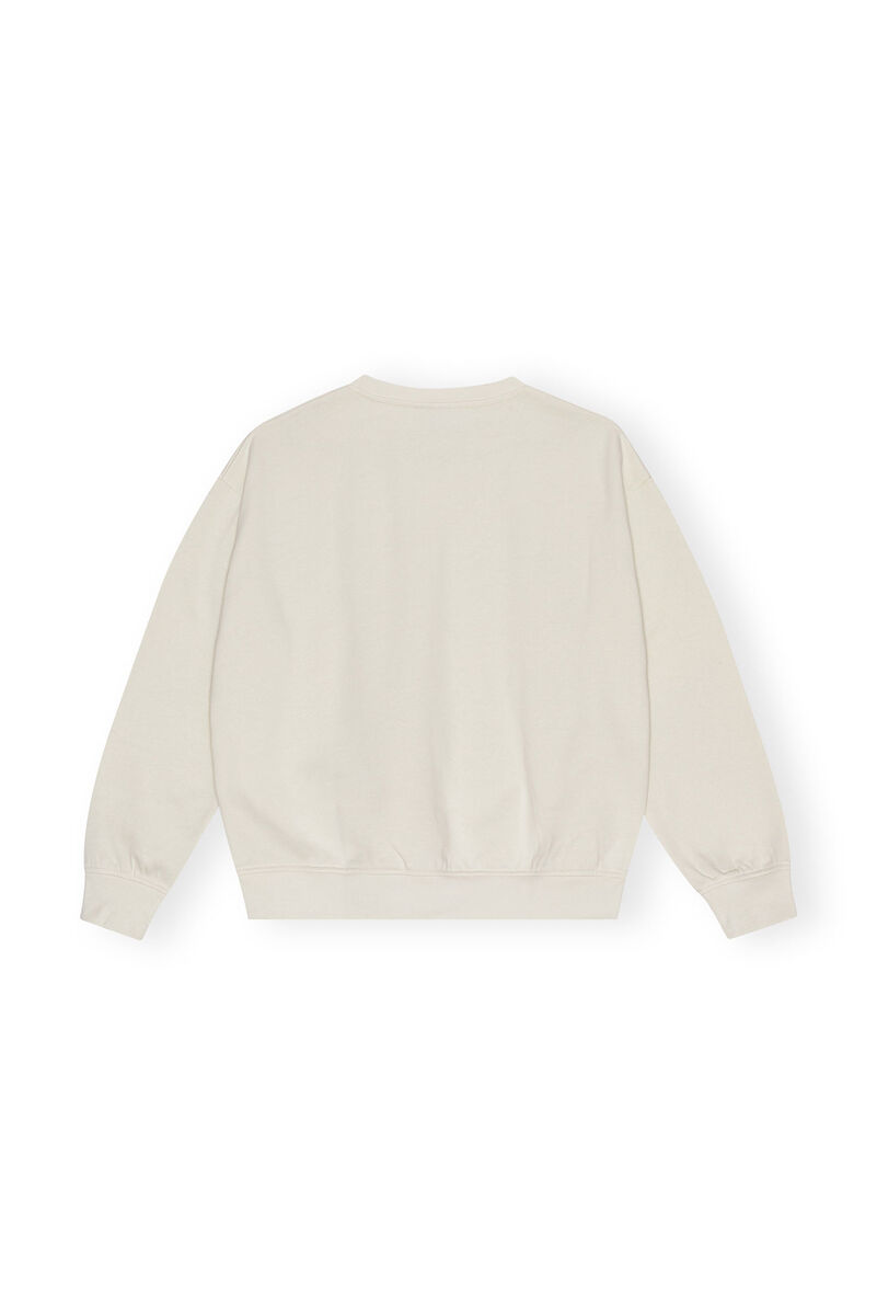 White Grey Isoli Oversized Sweatshirt, Cotton, in colour Egret - 2 - GANNI