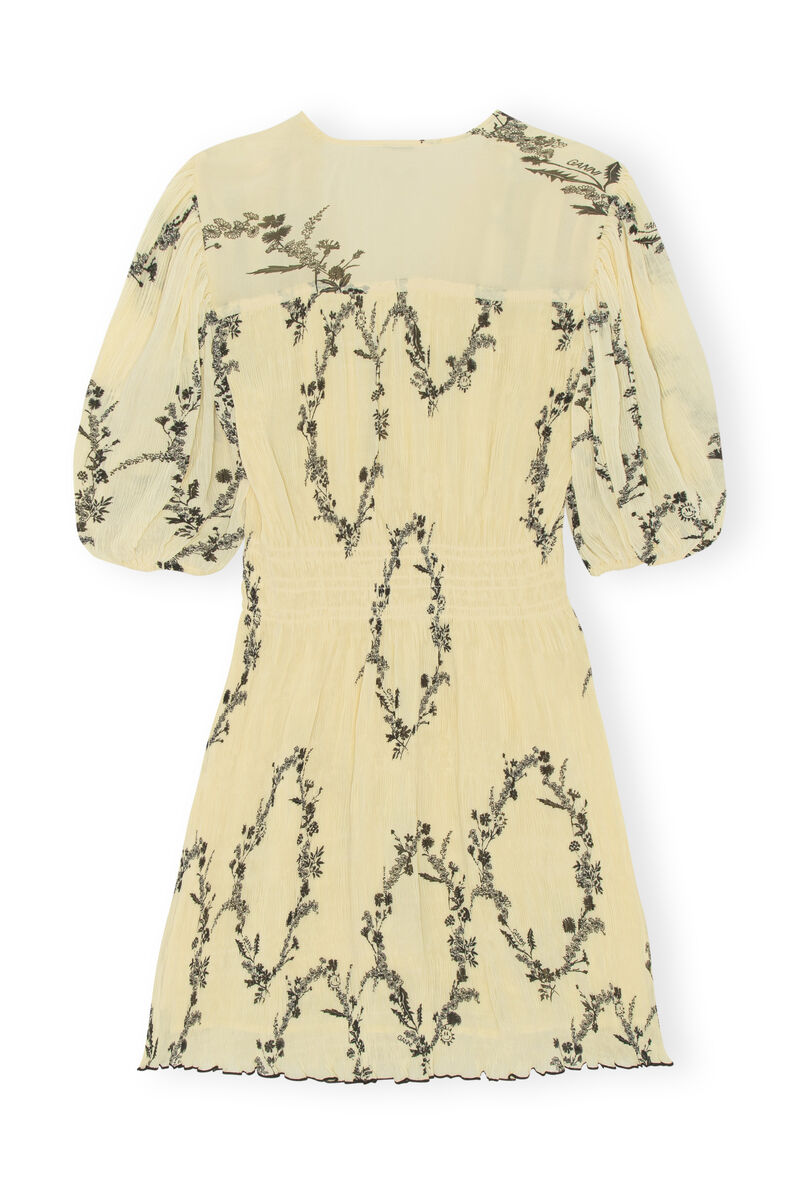 Miniklänning med v-ringning, Recycled Polyester, in colour Floral Shadow Flan - 2 - GANNI