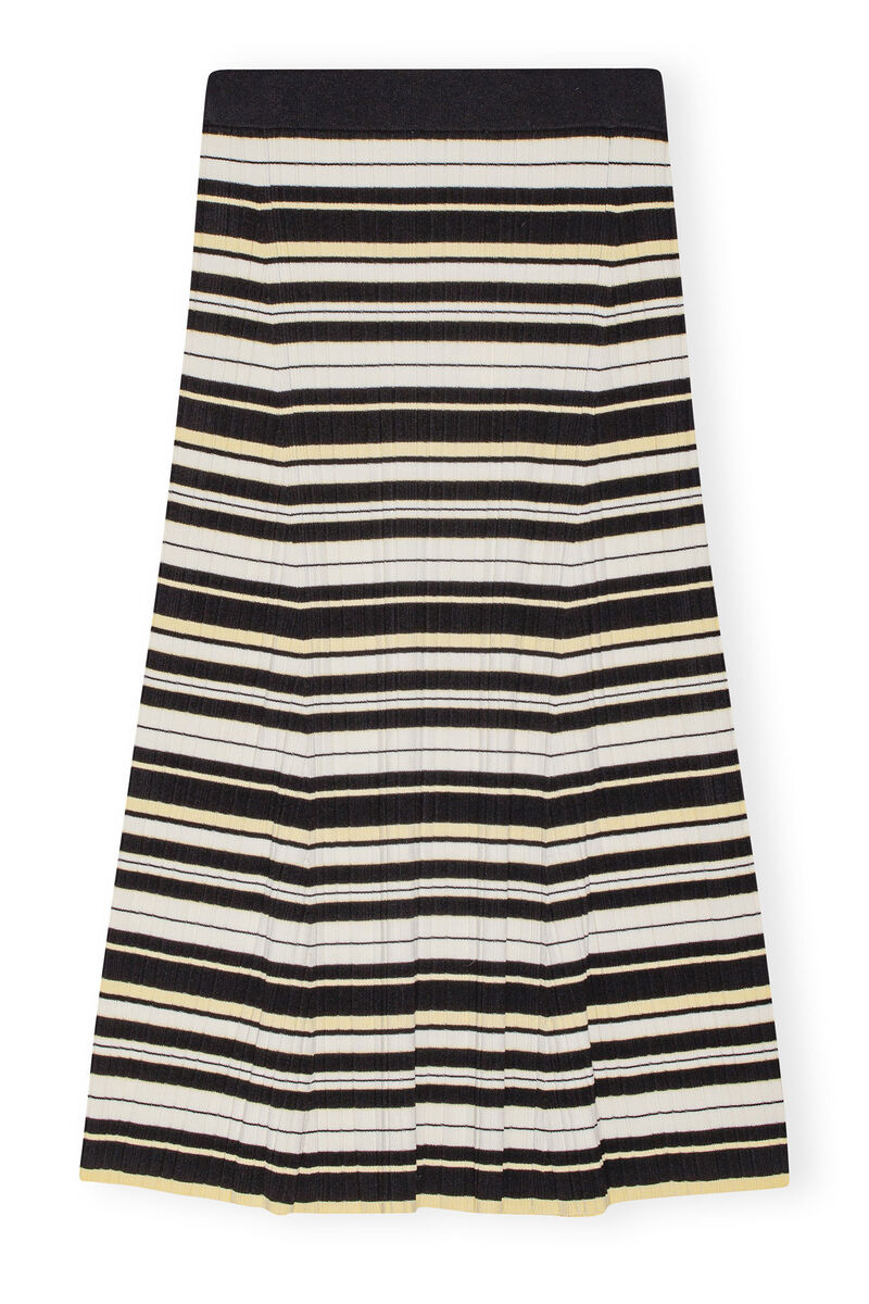 Future Striped Rib Long Skirt, Elastane, in colour Multicolour - 2 - GANNI