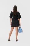 Ruched Mini Dress, Cotton, in colour Black - 2 - GANNI