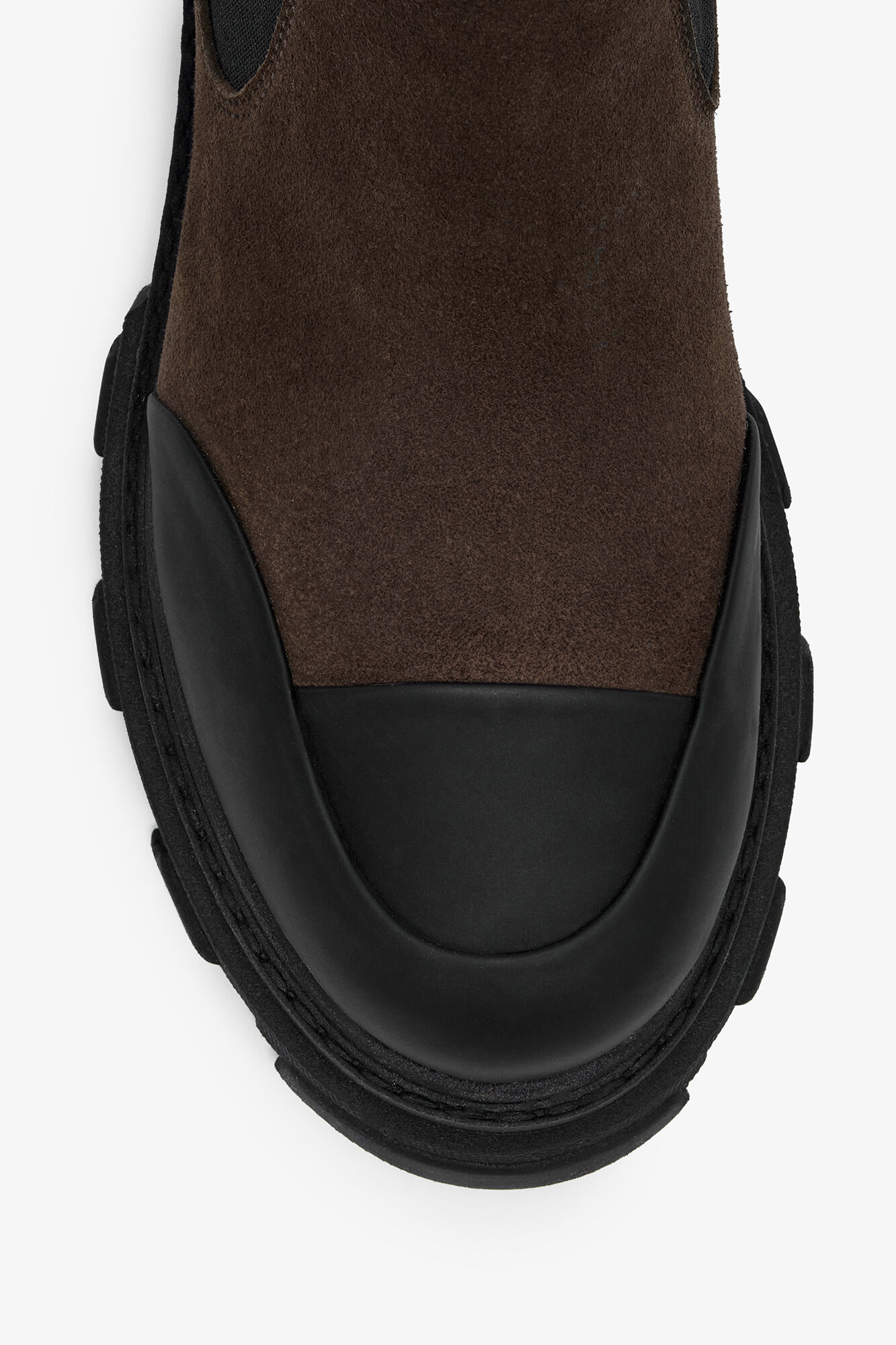 Cleated Low Chelsea Boots in Brown, Recycled Leather, in colour Chicory Coffee - 3 - GANNI
