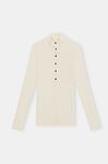Melange Knit Button Up Blouse, Elastane, in colour Egret - 1 - GANNI