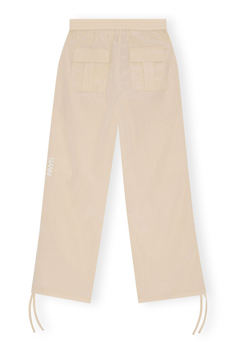 Light Tech Drawstring Pants, Nylon, in colour Biscotti - 2 - GANNI