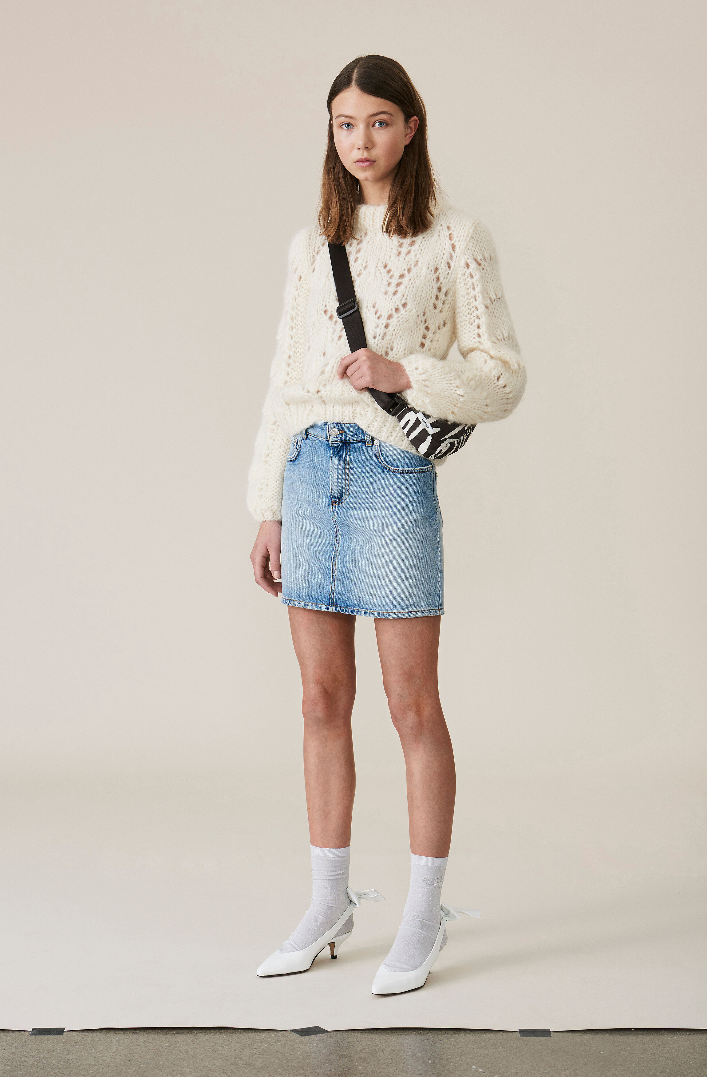 ganni hand knit wool pullover