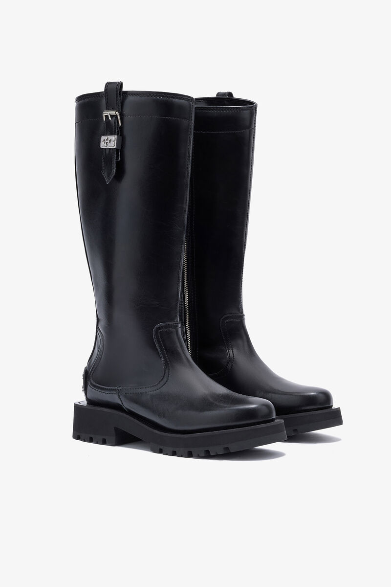 High Boots in Black Oleatex, Oleatex&trade;, in colour Black - 2 - GANNI