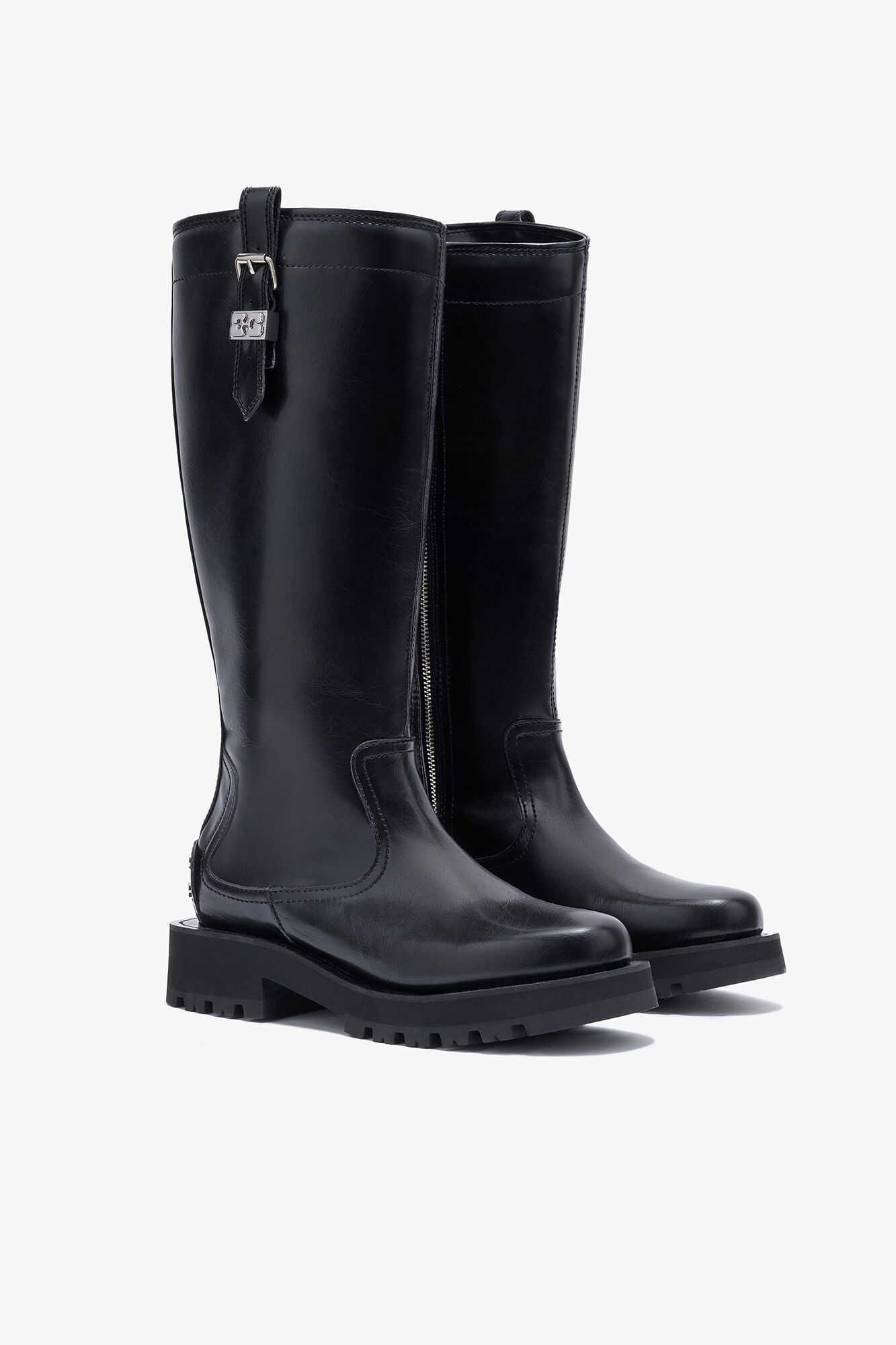 High Boots in Black Oleatex, Oleatex&trade;, in colour Black - 2 - GANNI