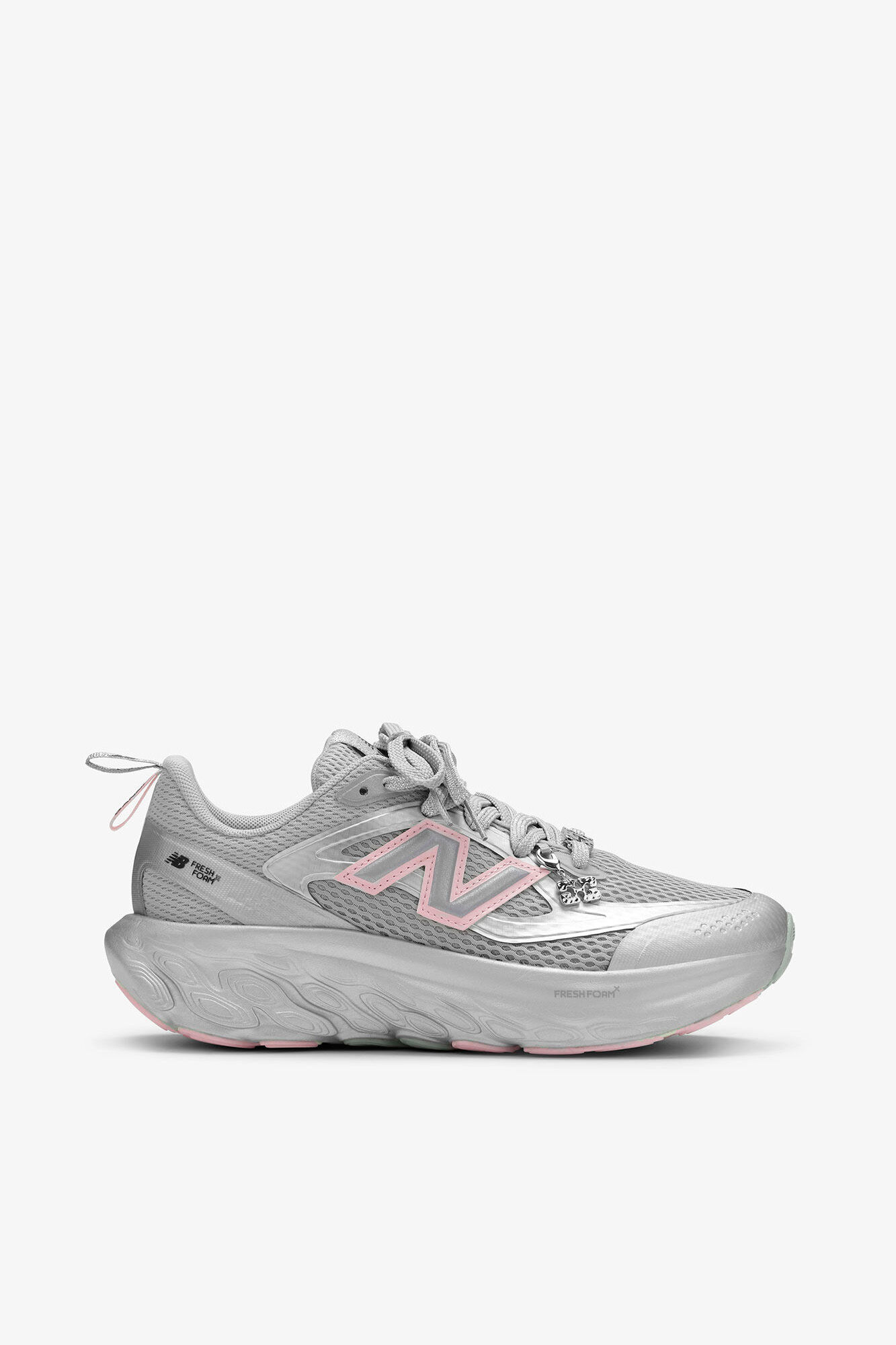 GANNI x New Balance Silver and Pink FFT Trainers, Recycled Polyester, in colour Silver Pink - 1 - GANNI