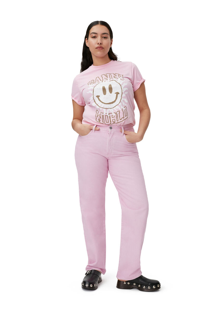 90s 501 Jeans, Cotton, in colour Natural Pink - 1 - GANNI
