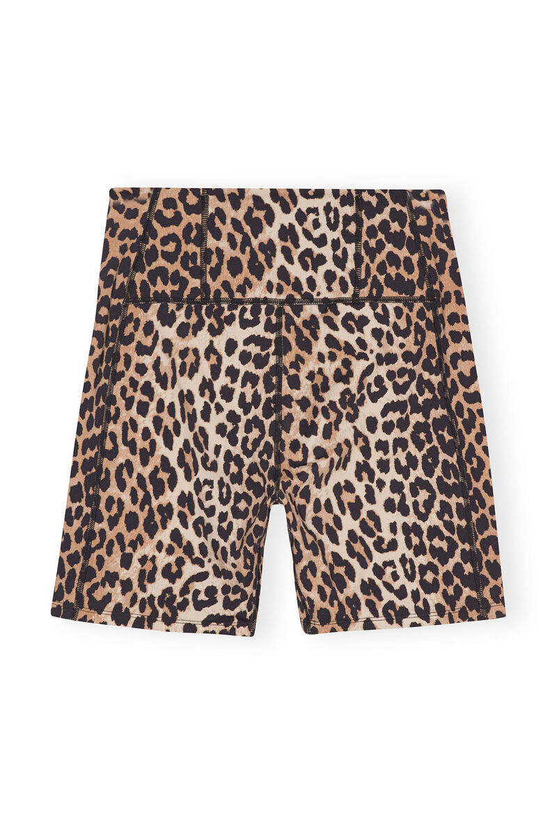 Active Ultra High Waist Shorts, Recycled Nylon, in colour Leopard - 4 - GANNI