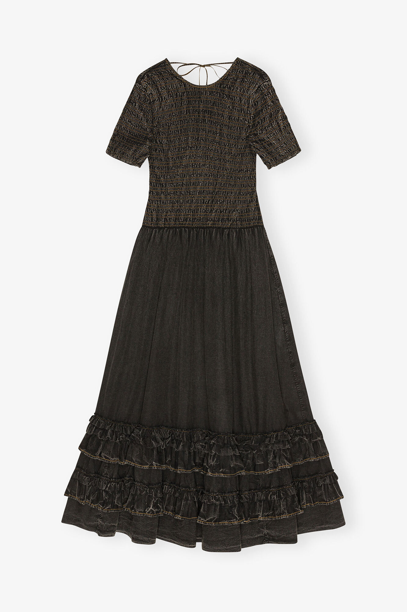 Black Washed Smock Dress, Organic Cotton, in colour Black - 1 - GANNI