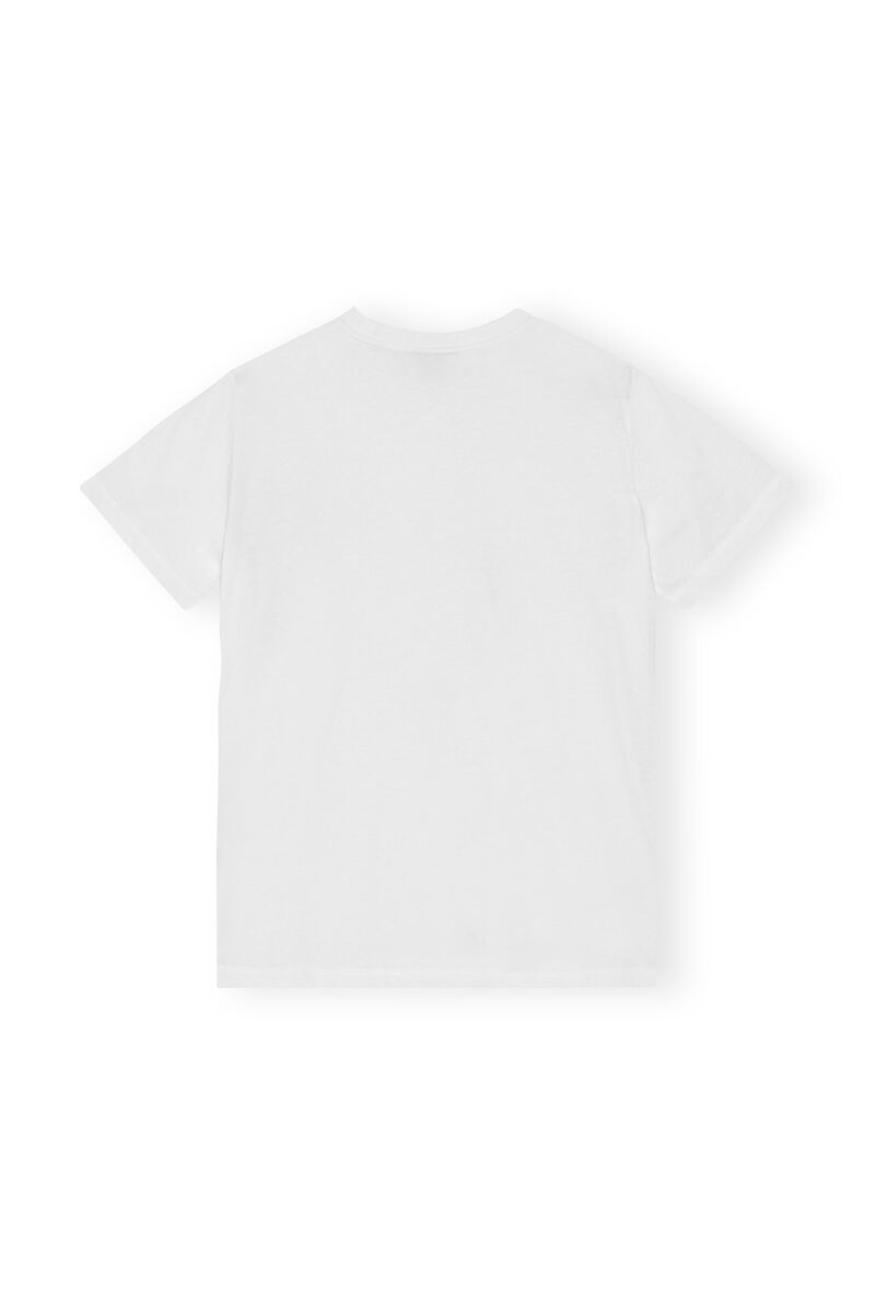 White Thin Jersey GoGo Relaxed T-shirt, Cotton, in colour Bright White - 2 - GANNI