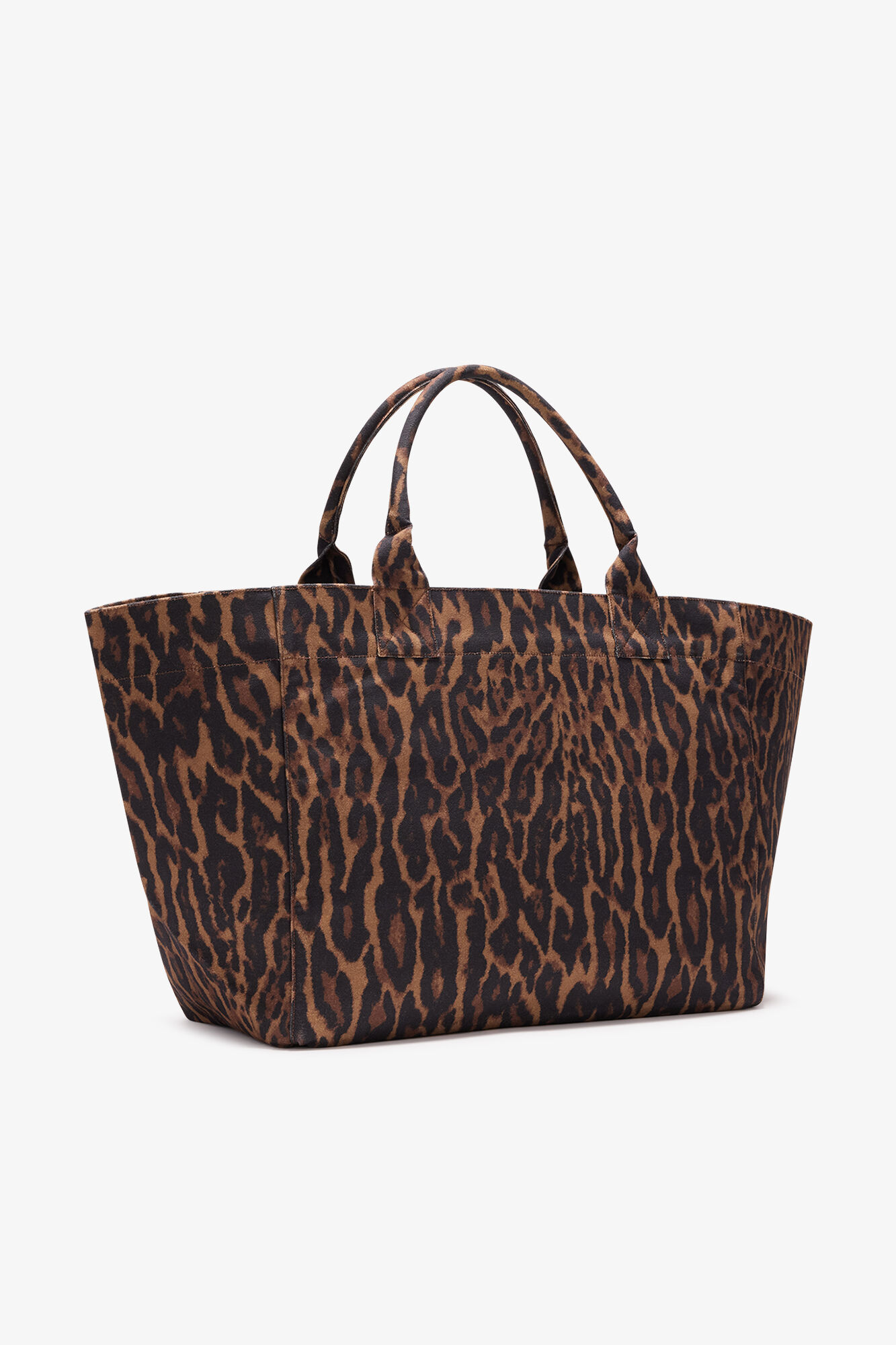 Tote XXL in Gradient Red Leopard, Recycled Cotton, in colour Autumn Maple - 2 - GANNI