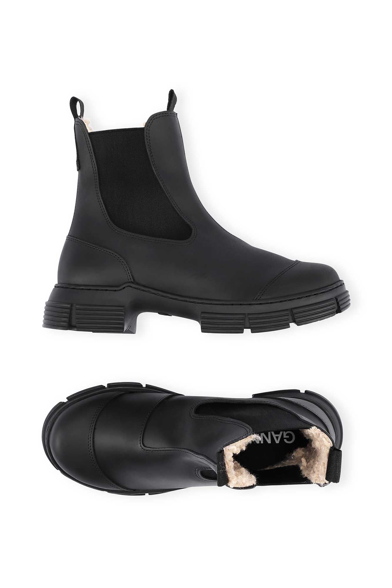Black Rubber Chelsea Boots | GANNI IT