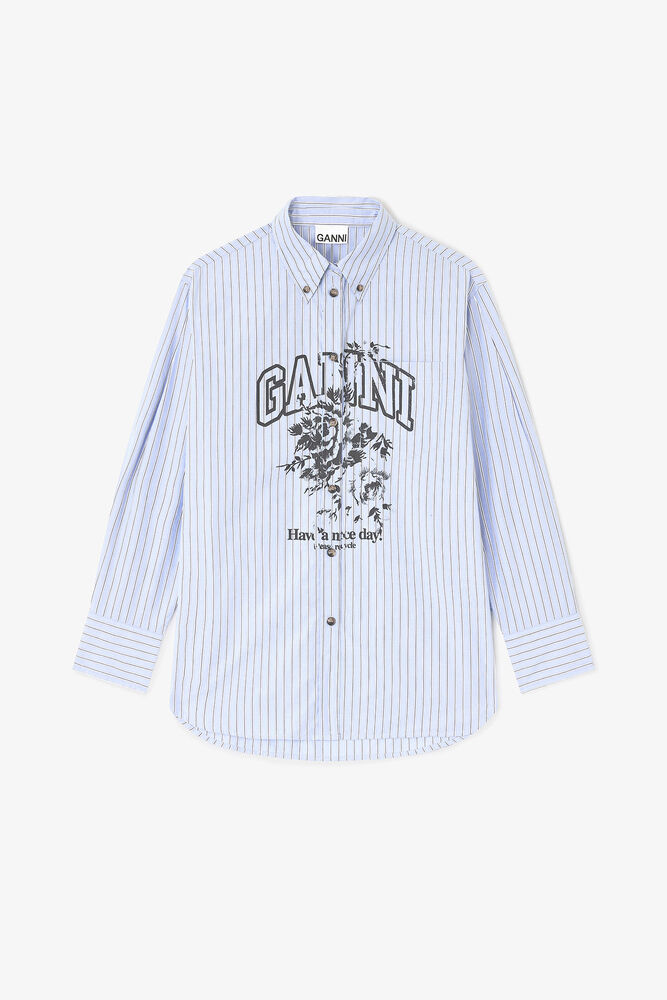 Blue Stripe Logo Shirt, Lavender Lustre