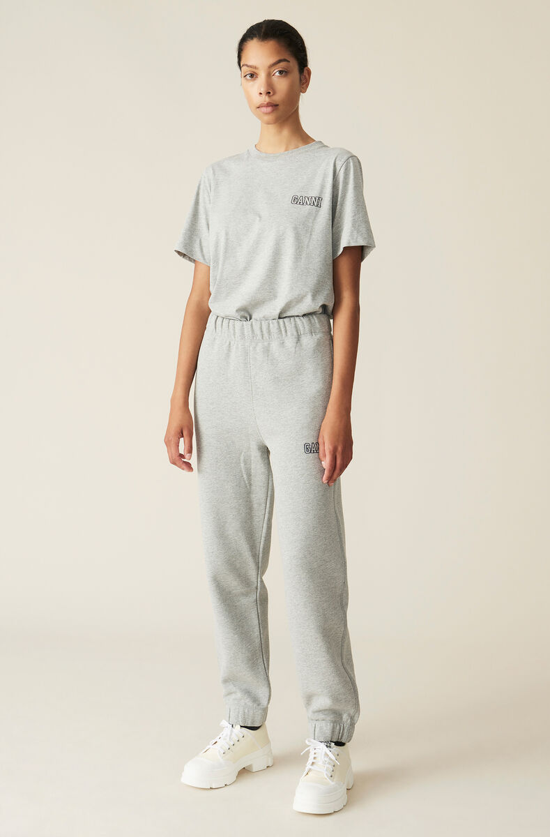 Ganni Software Lightweight Long-sleeve Tee, Cotton, in colour Paloma Melange - 2 - GANNI