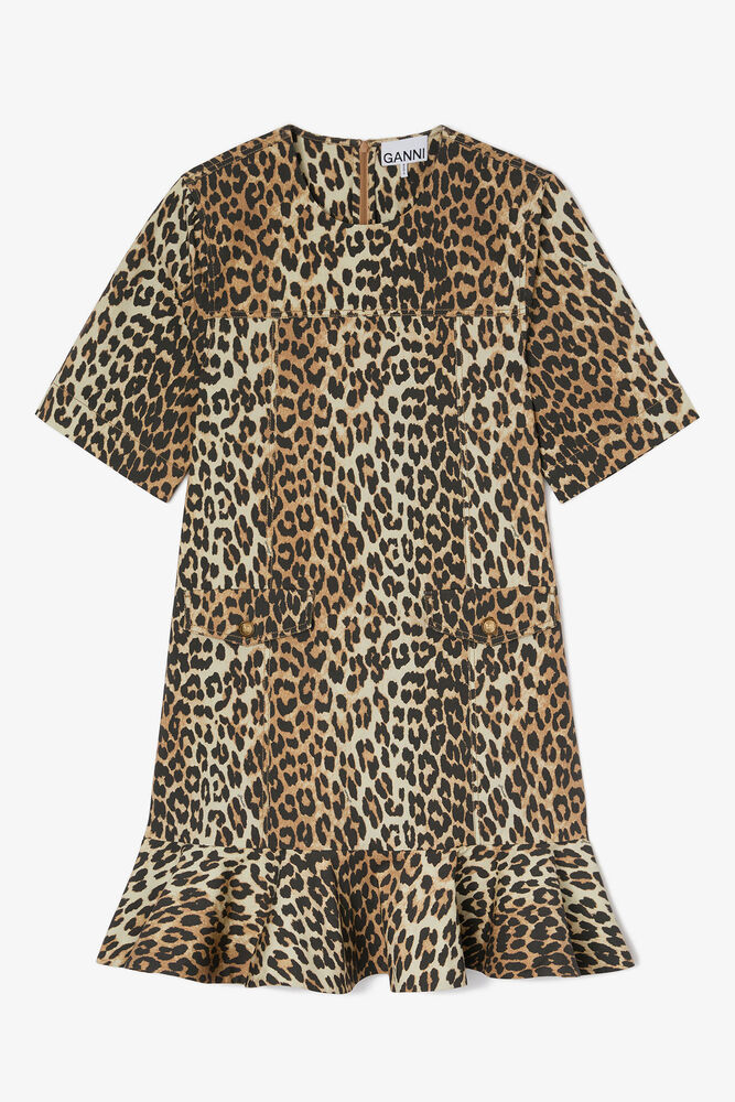 Stretch Cotton Mini Dress, Almond Milk