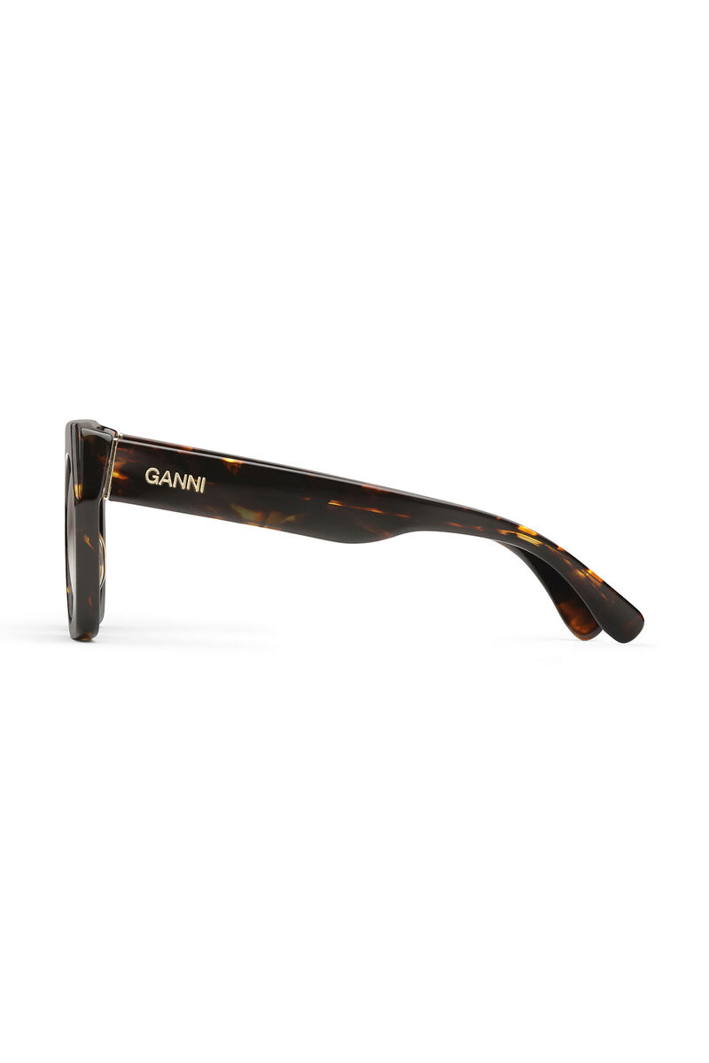Braune überdimensionale Sonnenbrille, in colour Brandy Brown - 2 - GANNI