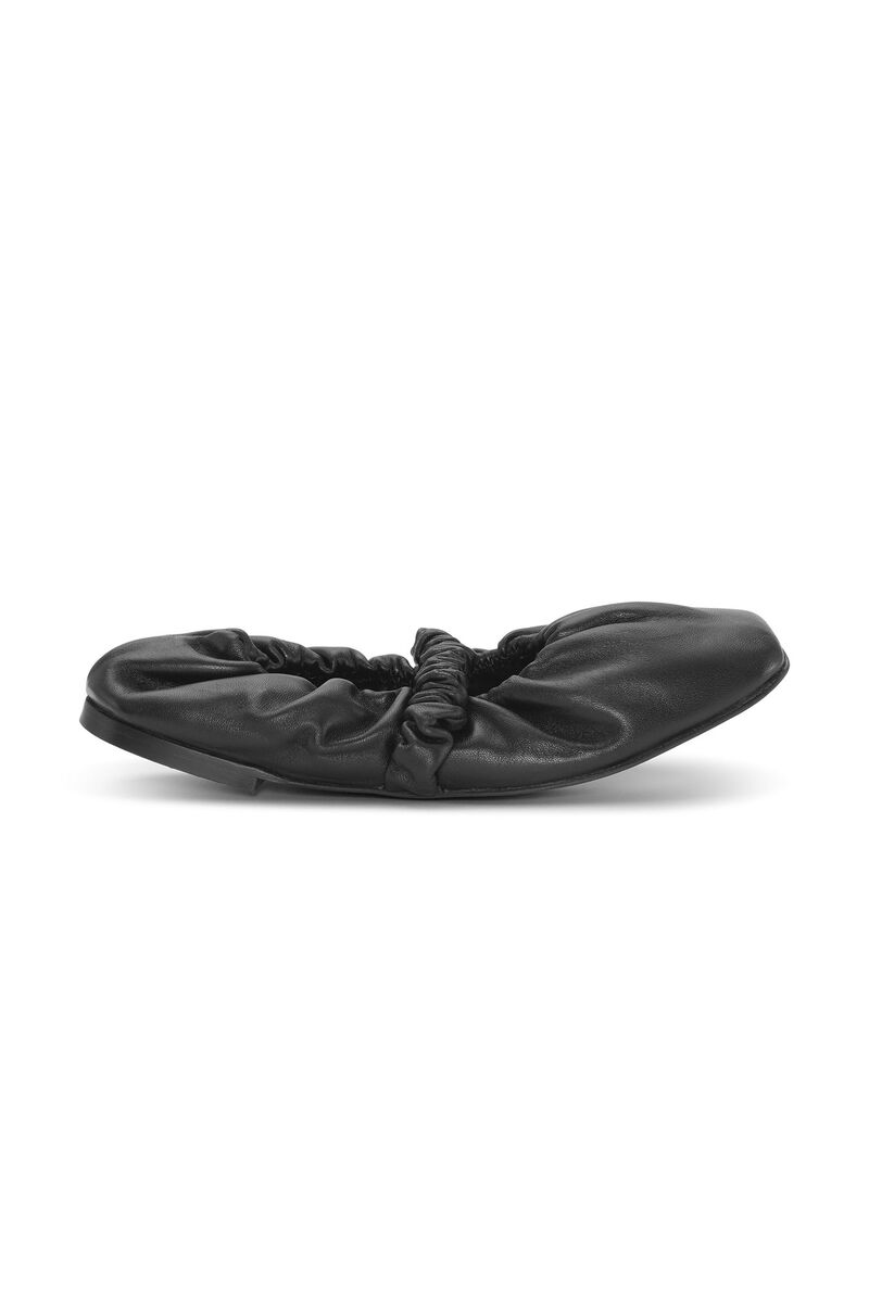 Scrunchie Ballerinas, Leather, in colour Black - 4 - GANNI