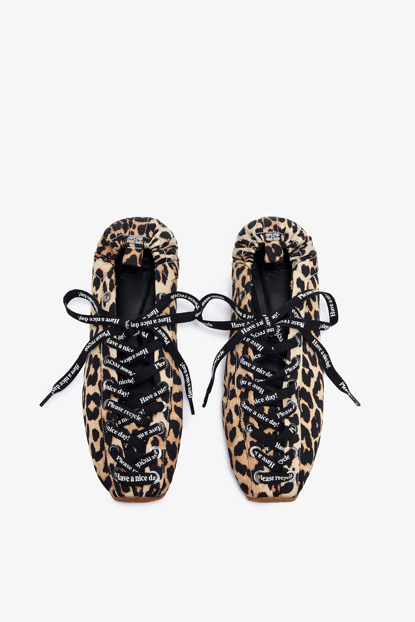 Sporty Ballerina in Leopard, Recycled Polyamide, in colour Leopard - 3 - GANNI