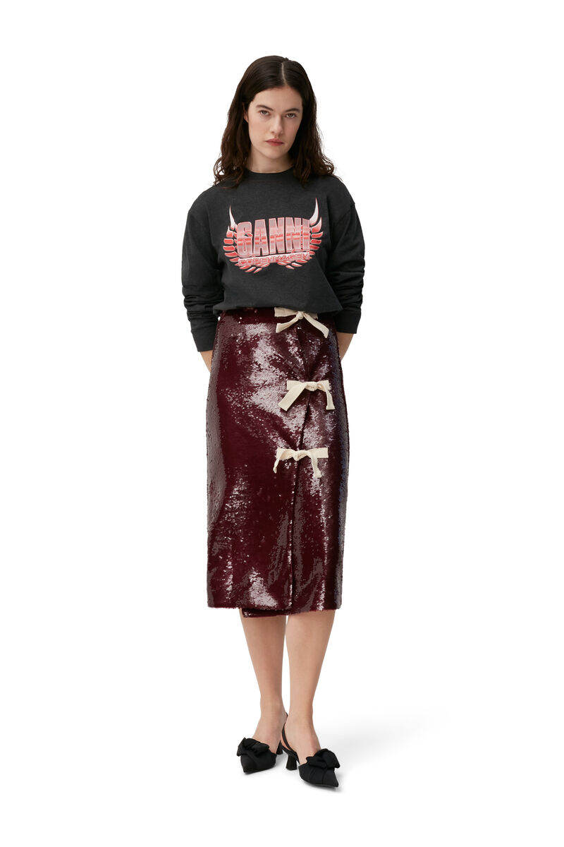 Long Sleeve T-shirt, Cotton, in colour Phantom - 4 - GANNI