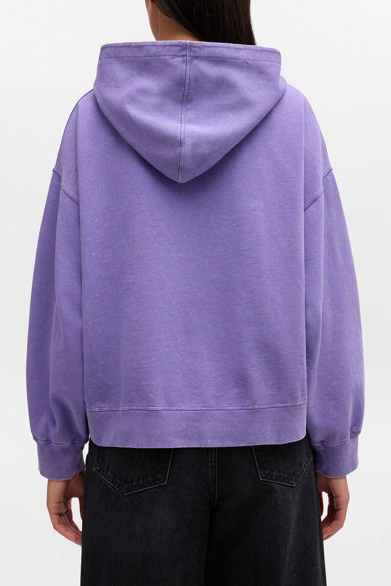 Vintage Wash Hoodie, Organic Cotton, in colour Passion Flower - 3 - GANNI
