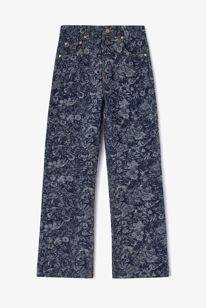 Betzy Cropped Jeans in Tapestry Denim, Rinse