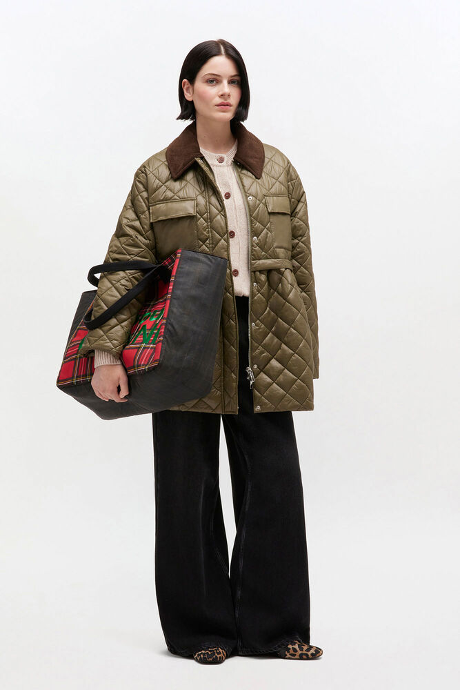 Green Quilt Midi Jacket, Kalamata