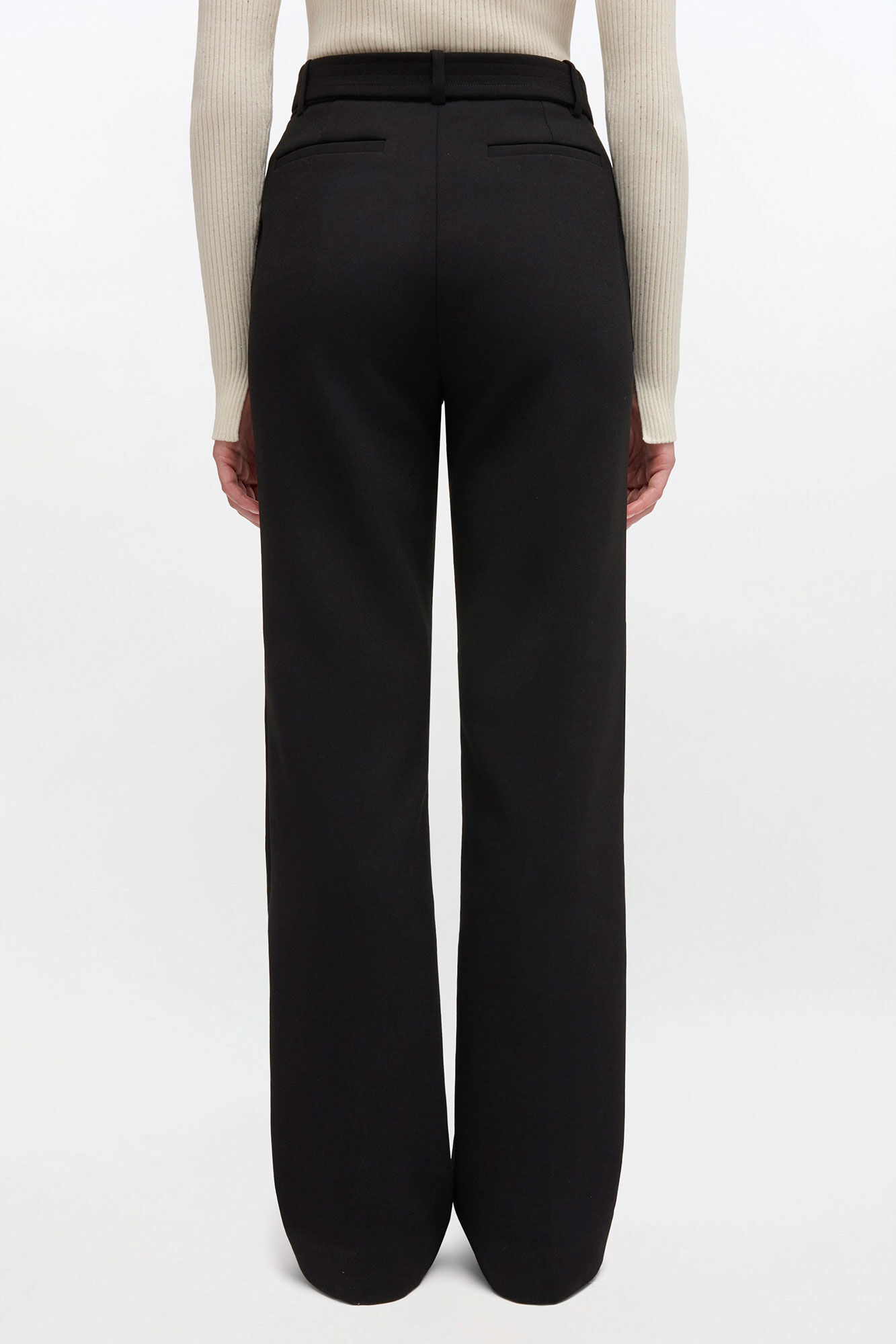 Black Belted Trousers, Recycled Polyester, in colour Black - 3 - GANNI
