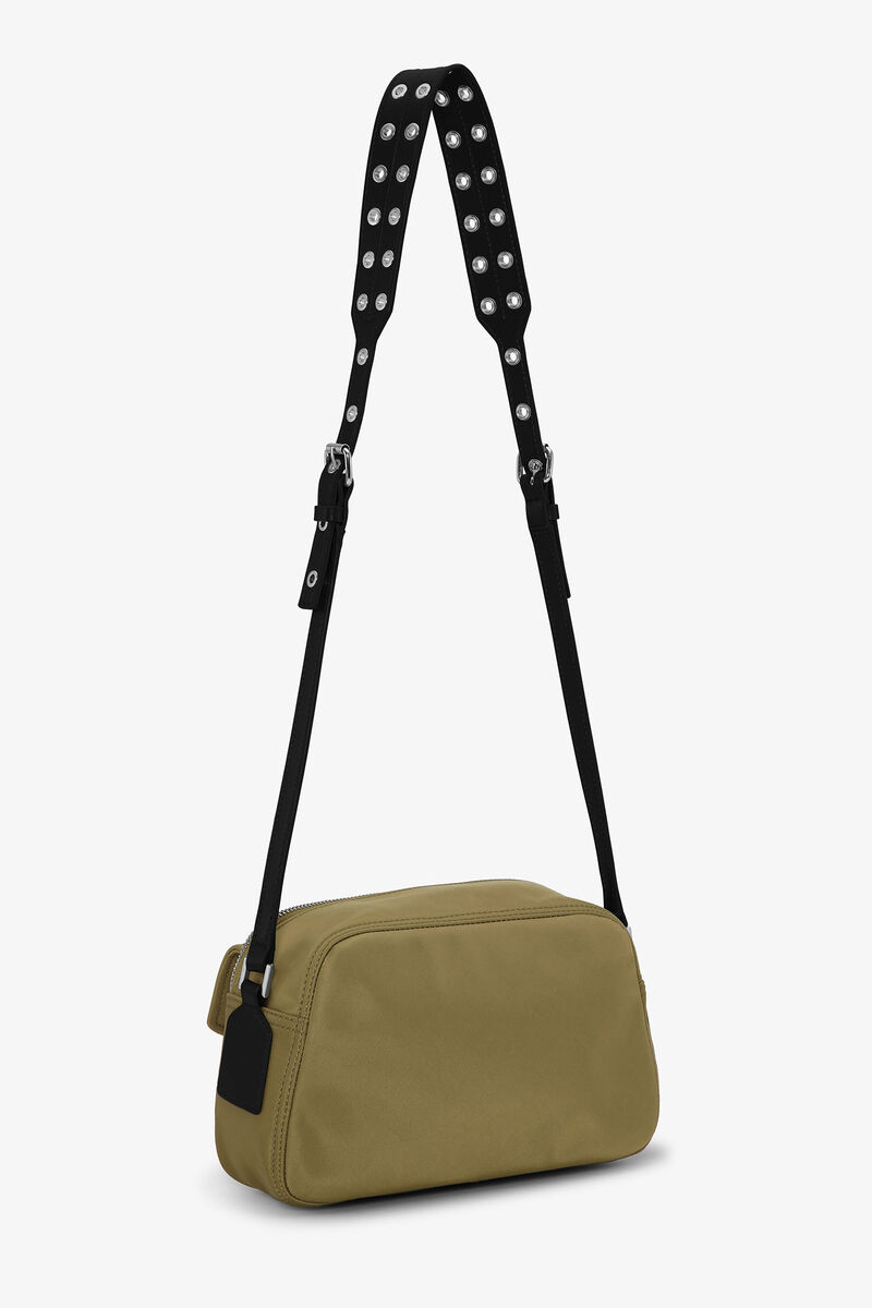 Olive Green Bucky Camera Bag, Nylon, in colour Military Olive - 2 - GANNI